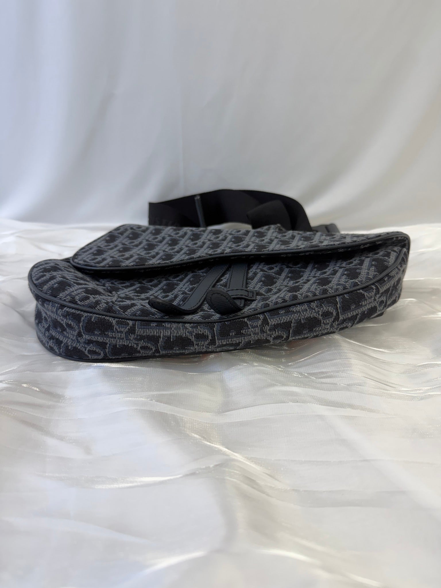 Christian Dior Navy Canvas Saddle Belt Bag