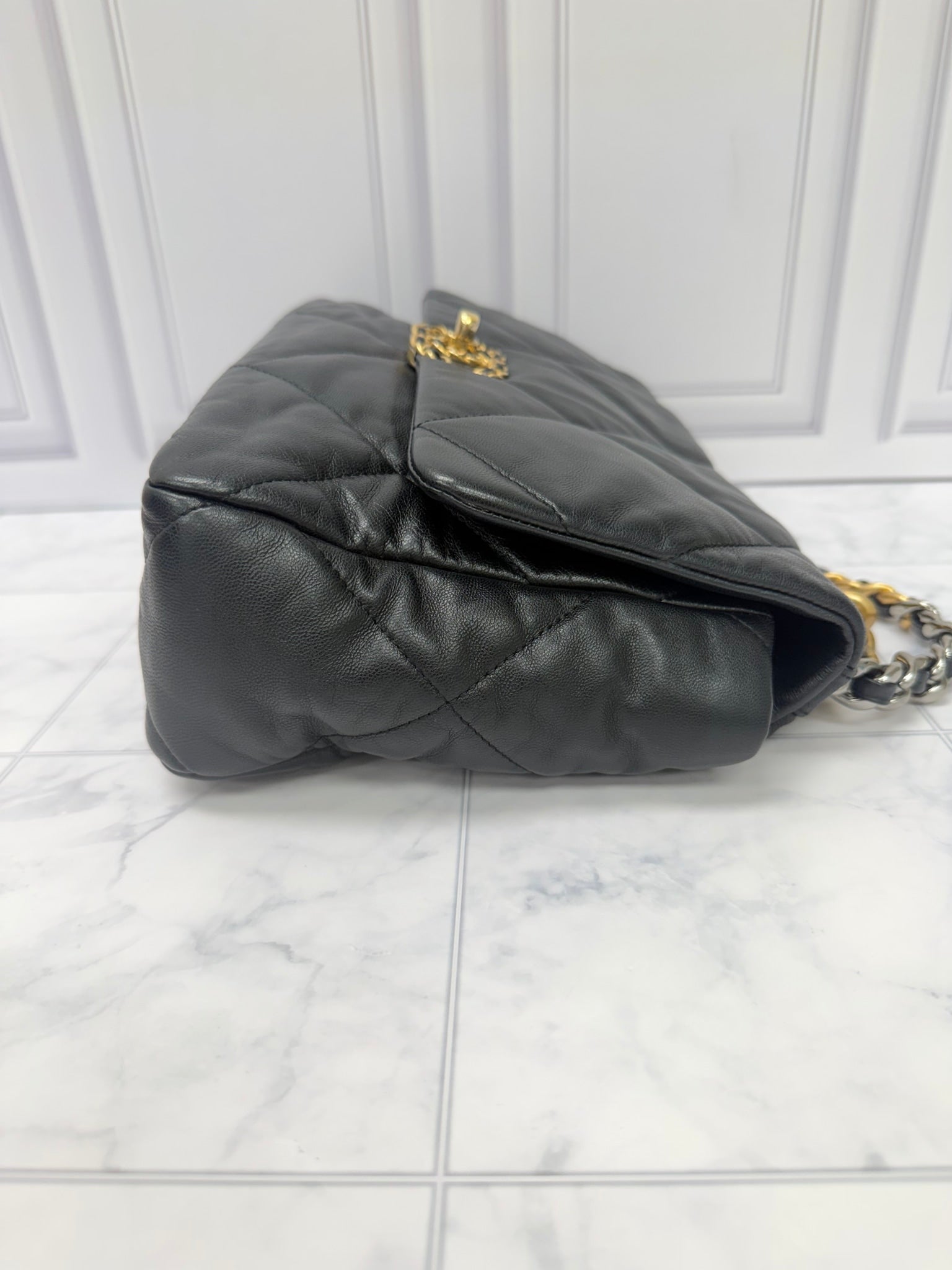 Chanel Black Leather Chanel 19 Large Flap Bag 