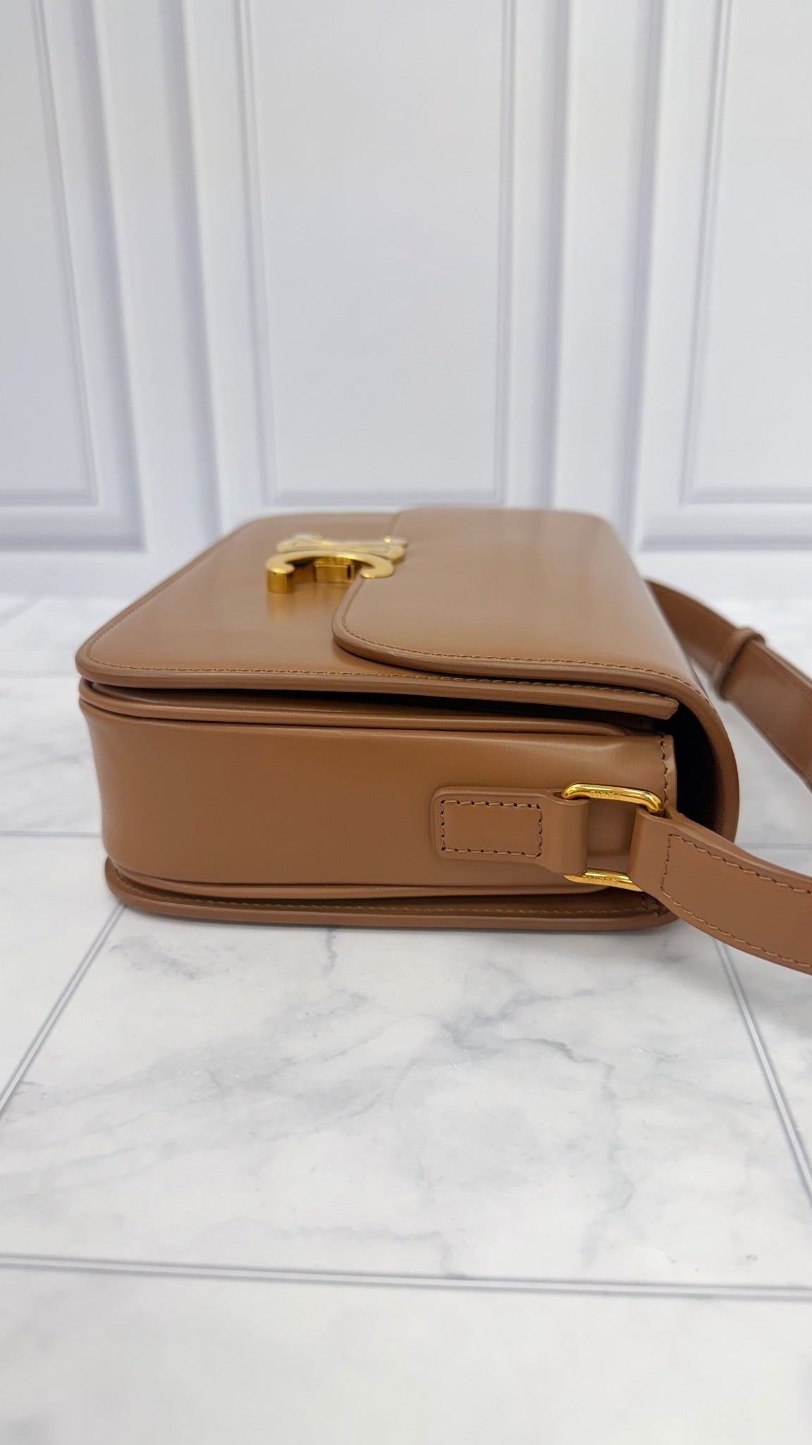 LIKE NEW - Celine Brown Leather Classique Triomphe Crossbody Bag 