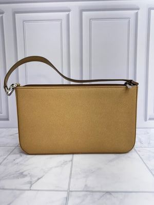 LIKE NEW - Burberry Beige Saffiano Leather Shoulder Bag