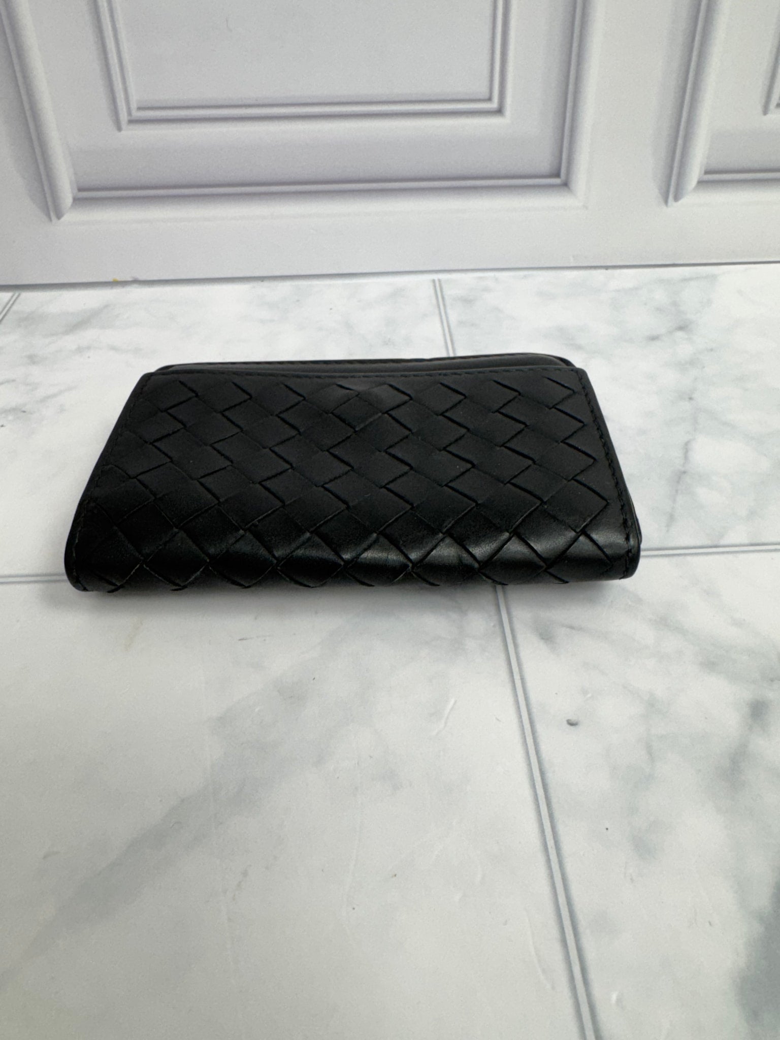 Bottega Veneta Black Intrecciato Leather Card Case