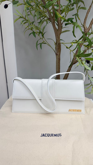 BRAND NEW - Jacquemus White Leather Le Bambino Long Shoulder Bag