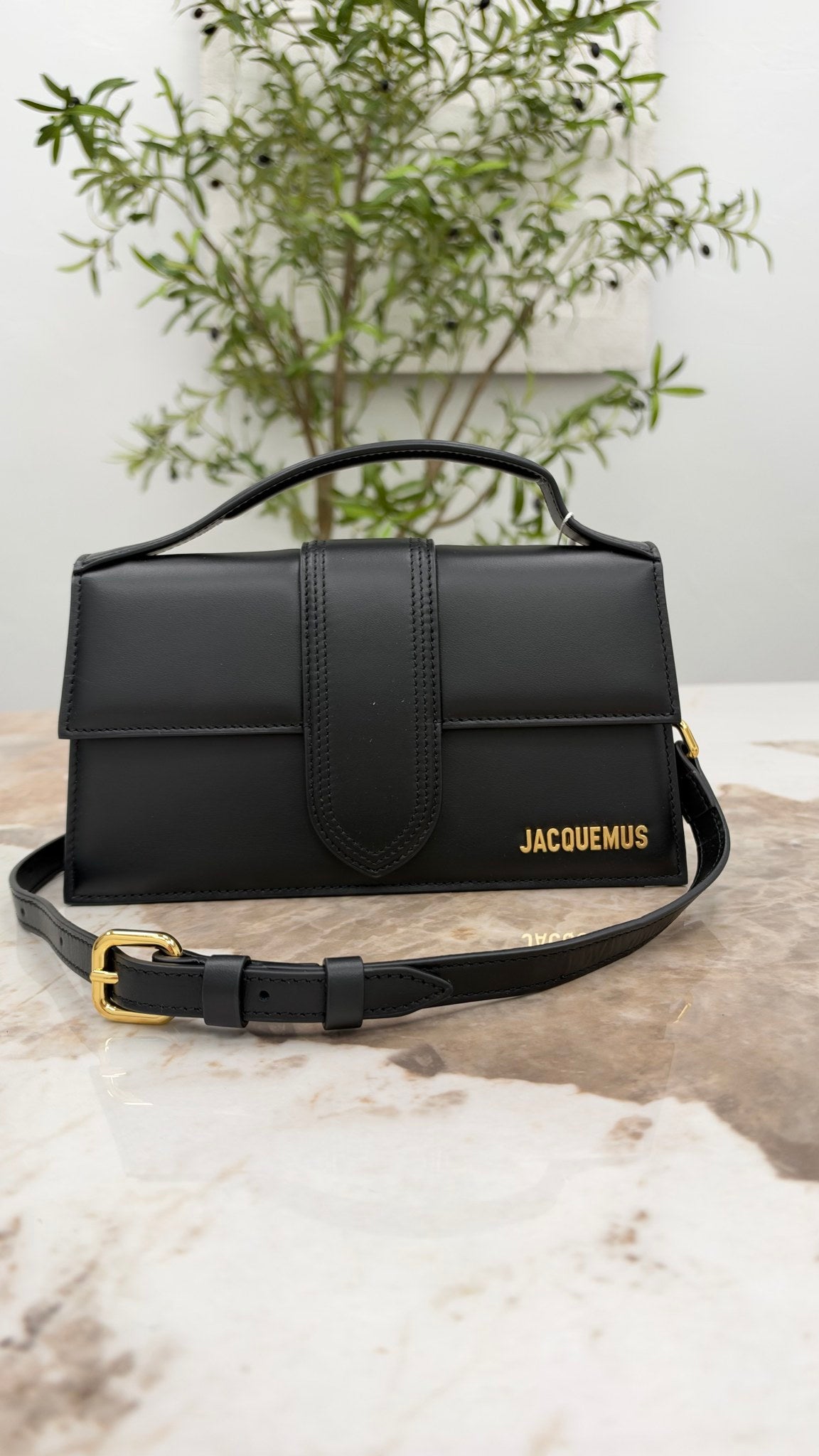 BRAND NEW - Jacquemus Black Leather Le Grand Bambino 2Way Handbag GHW