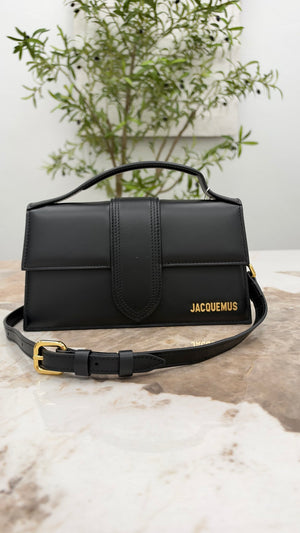 BRAND NEW - Jacquemus Black Leather Le Grand Bambino 2Way Handbag GHW