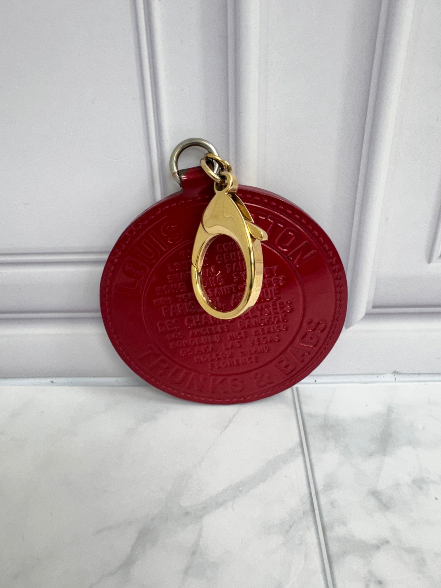Louis Vuitton Red Patent Leather Porte Cles T&B Bag Charm
