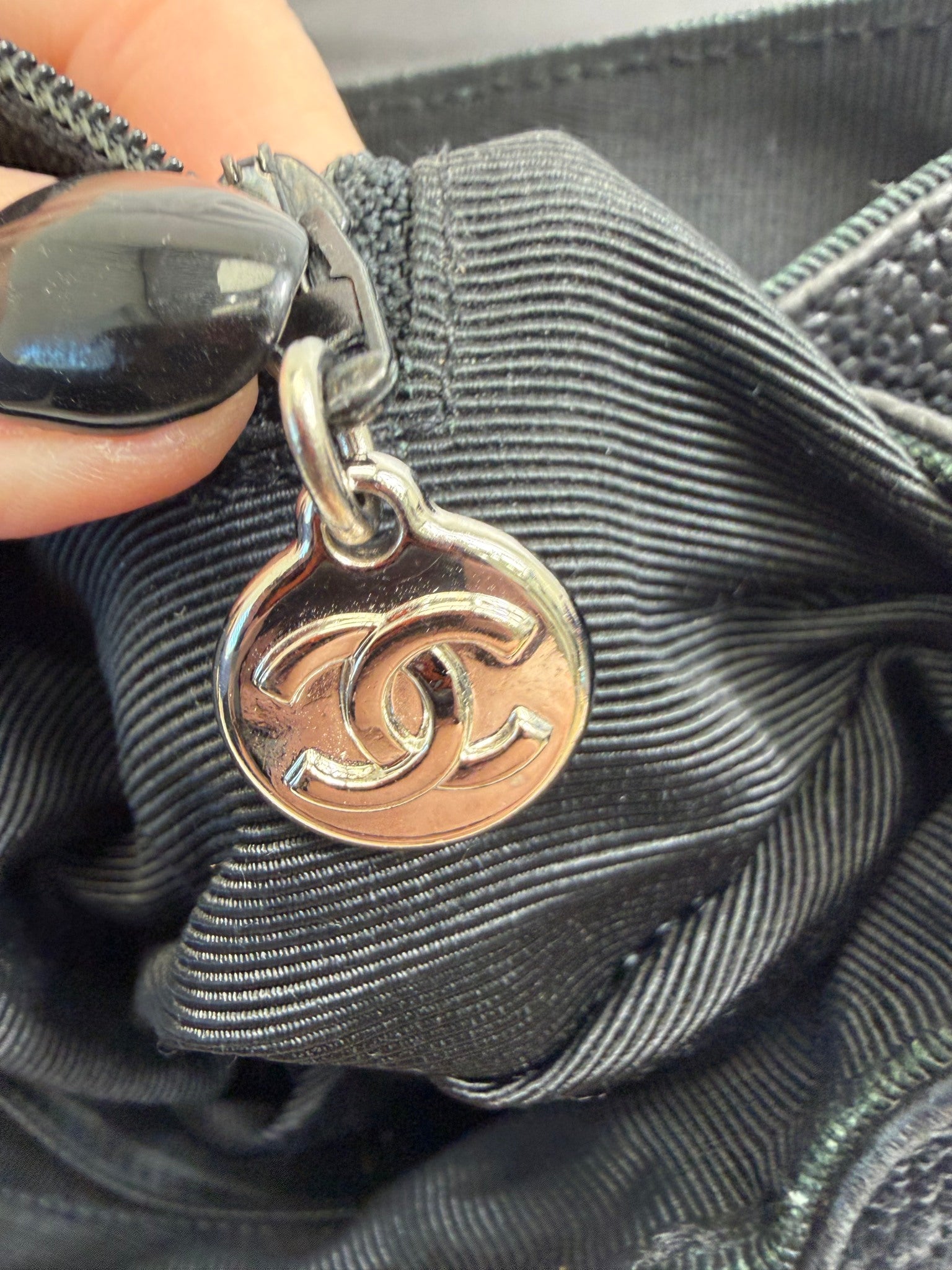 Chanel Black Caviar CC Backpack