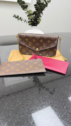 Louis Vuitton Monogram & Fuchsia Felicie Pochette