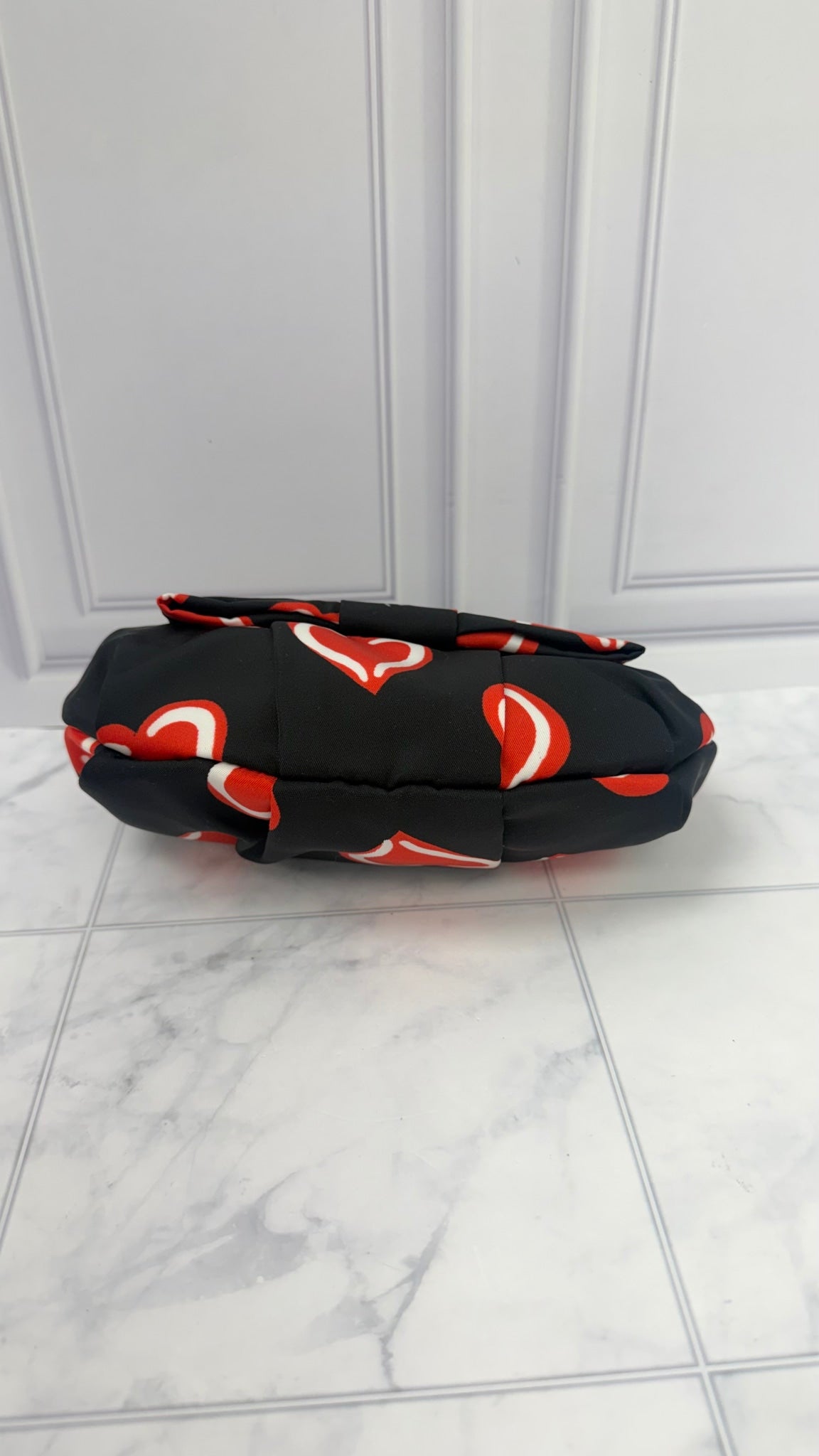 LIKE NEW - Prada Black Nylon Heart Clutch 