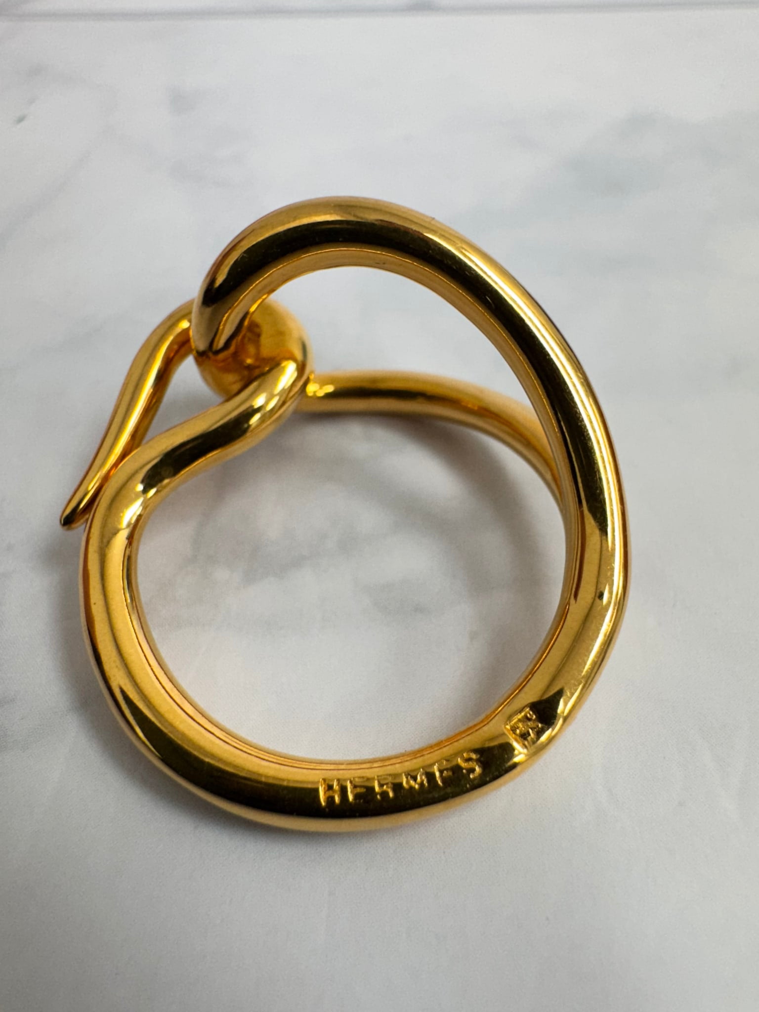 Hermes Gold Jumbo Scarf Ring 