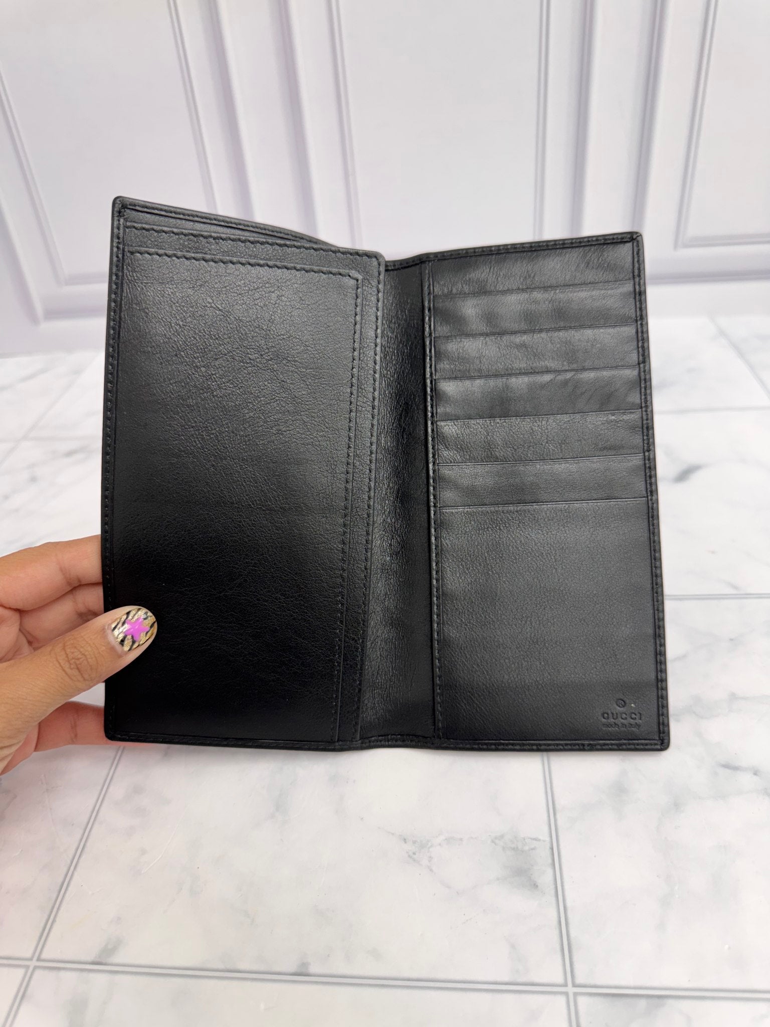 Gucci Black Leather Long Wallet