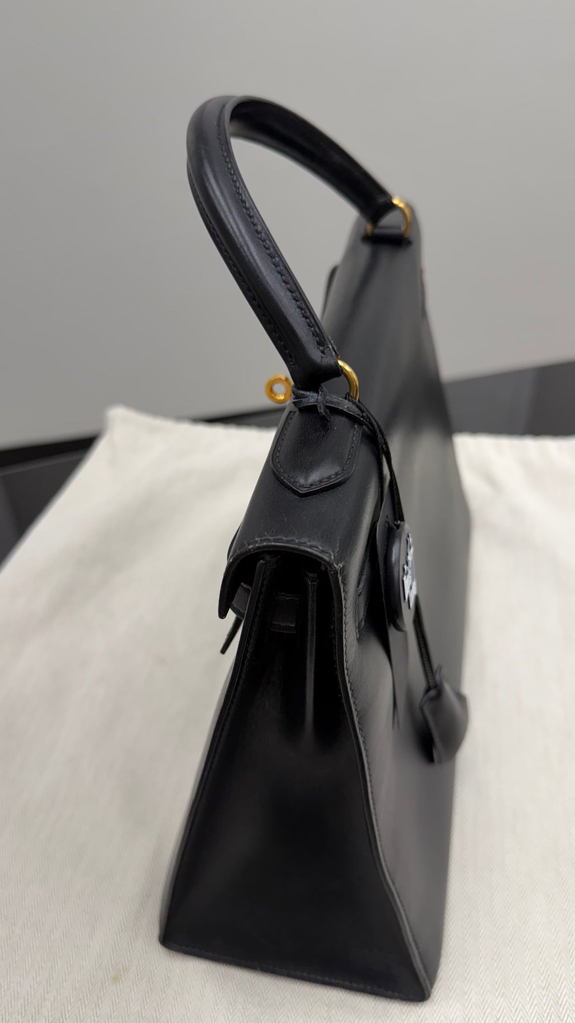 Hermes Black Box Calf Leather Kelly 32 