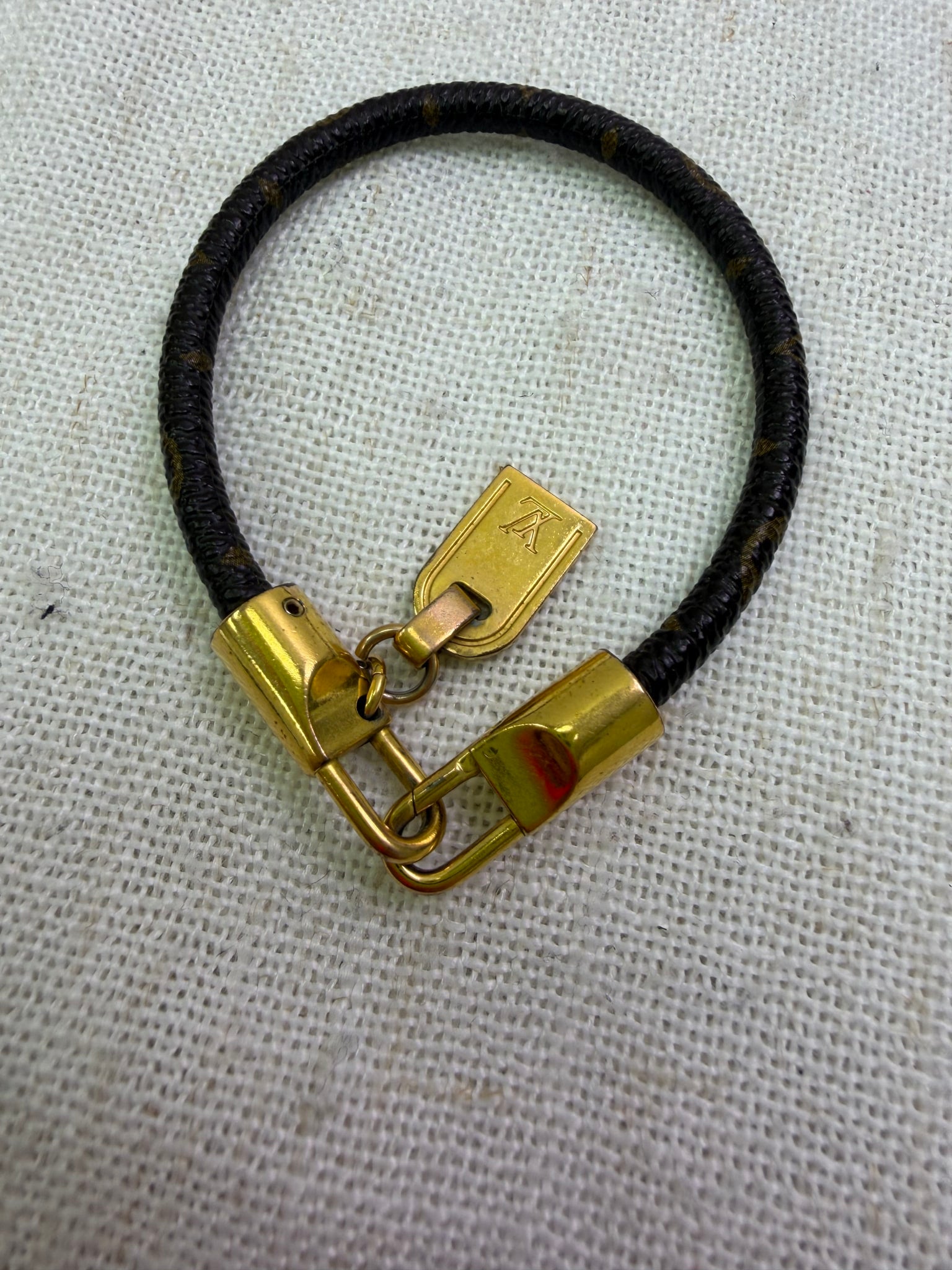 Louis Vuitton Monogram & Gold Tone Lock It Bracelet 