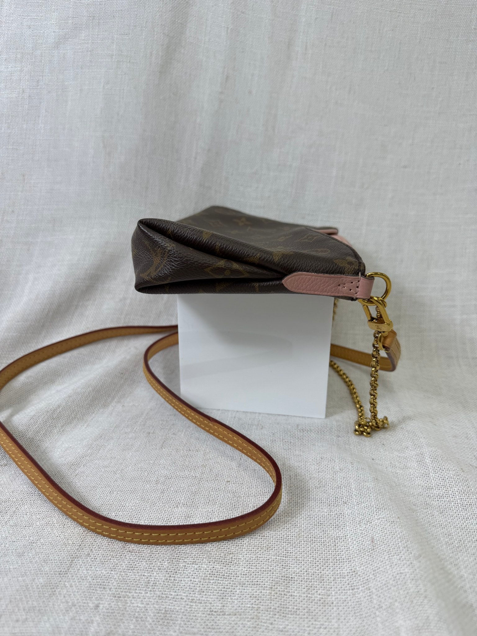 Louis Vuitton Pink Canvas Pallas Clutch Crossbody