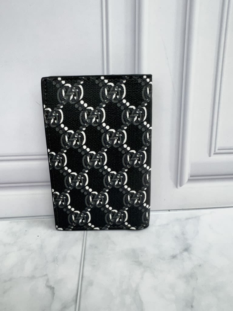 LIKE NEW - Gucci Black GG Shadow Coated Canvas Pocket Organizer