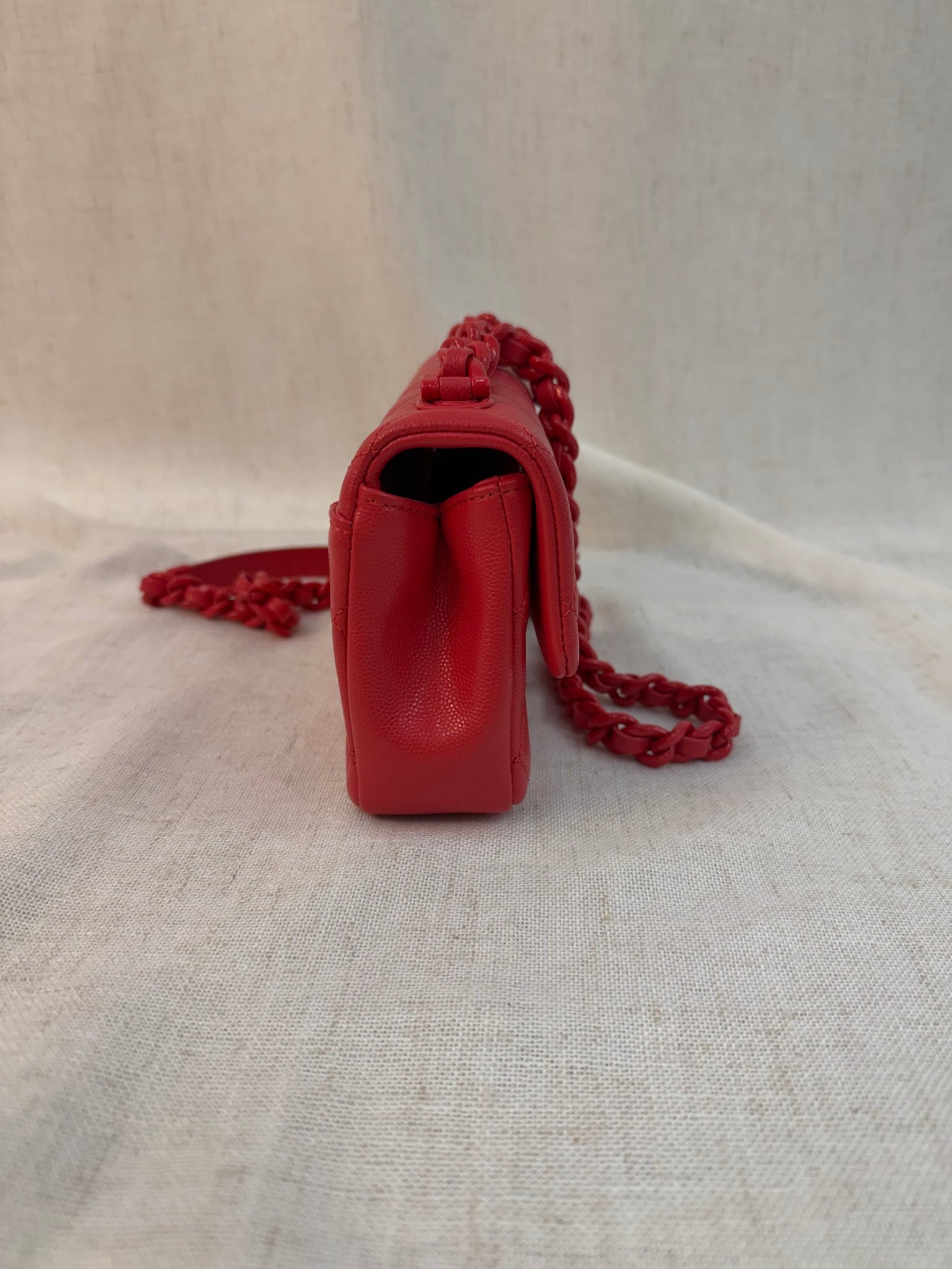 Chanel Coral Pink Caviar Leather My Everything Bag