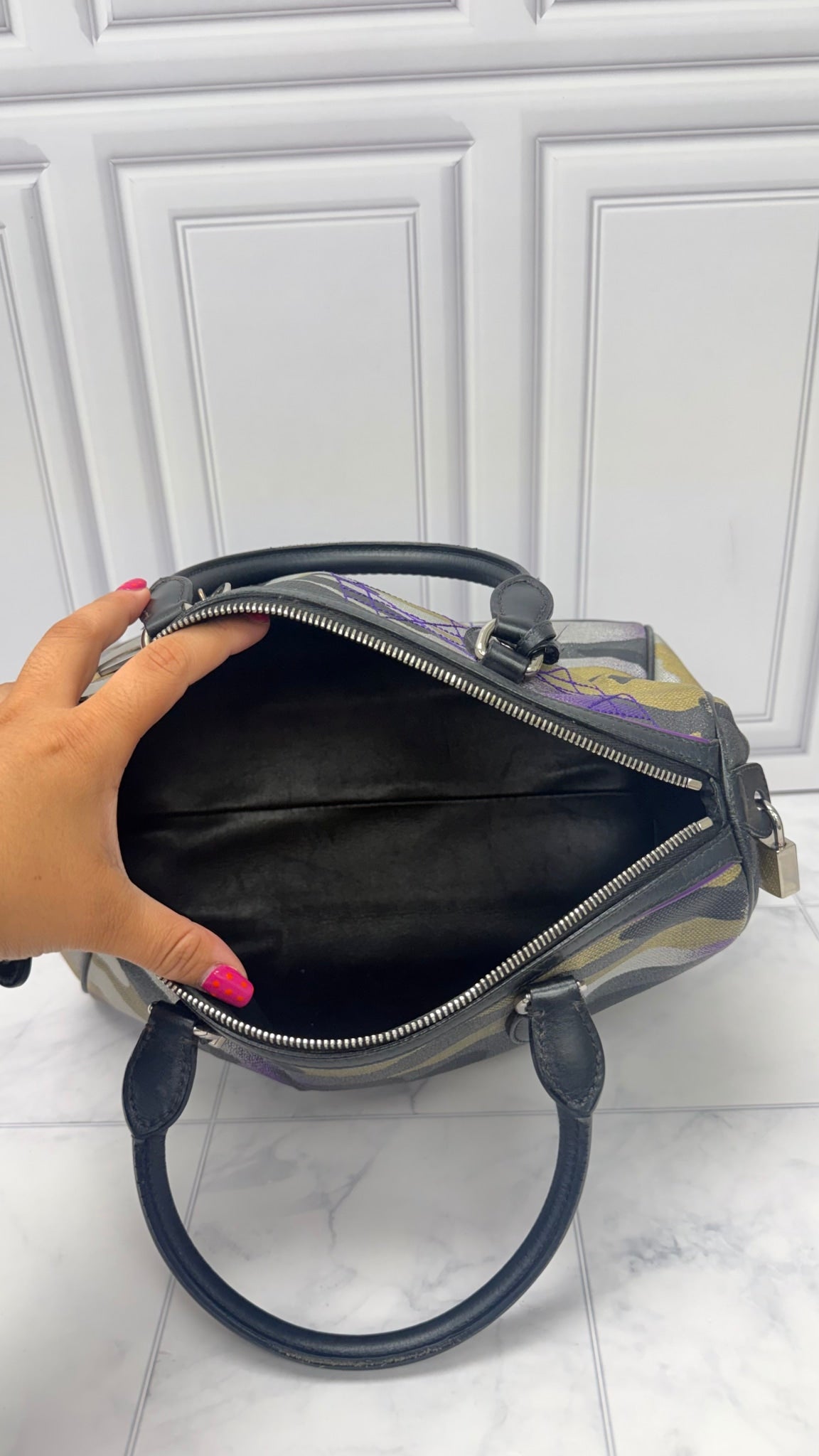 Christian Dior Multicolor Camouflage Canvas Boston Bag 