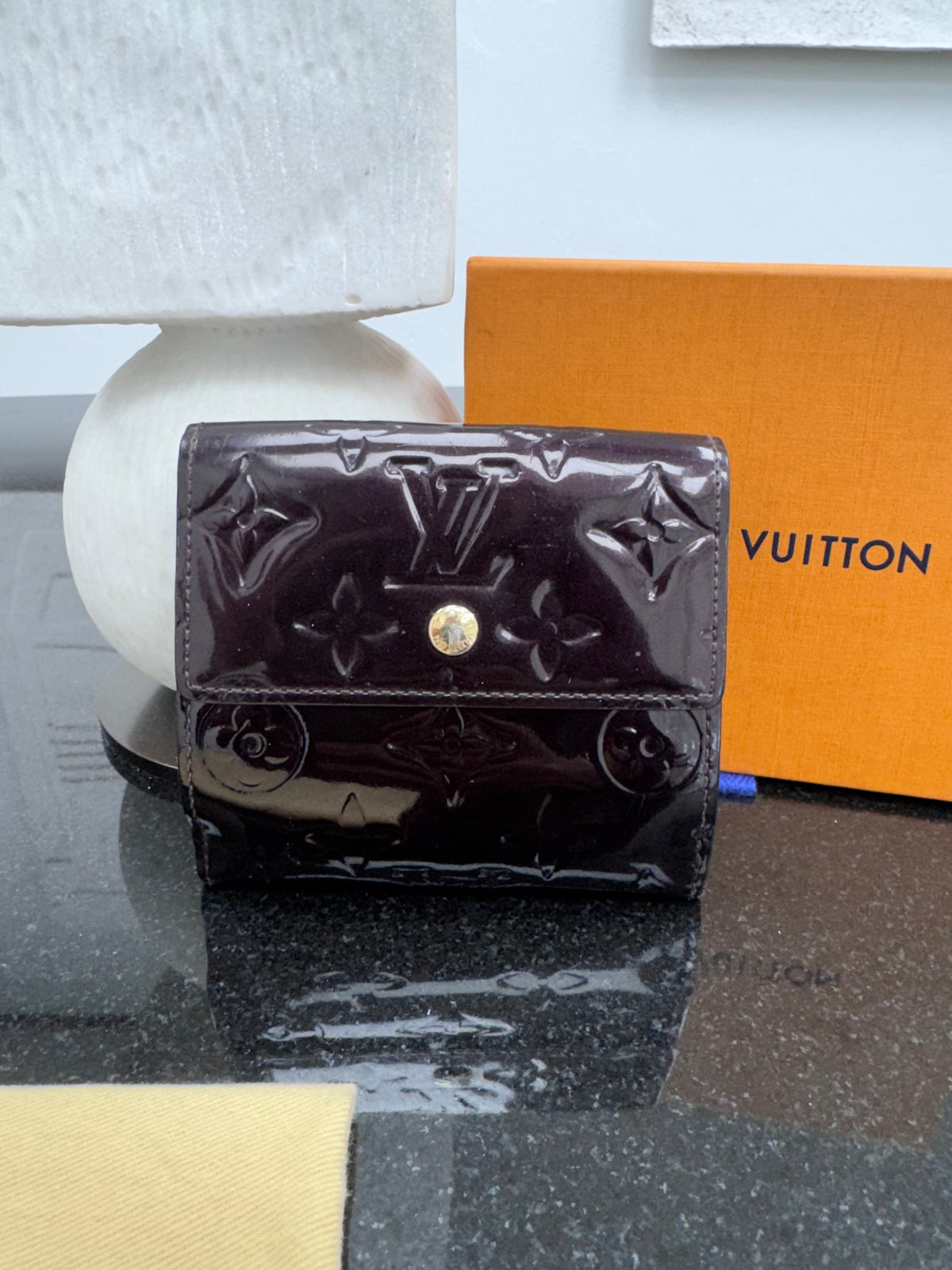Louis Vuitton Deep Burgundy Vernis Monogram Elise Wallet
