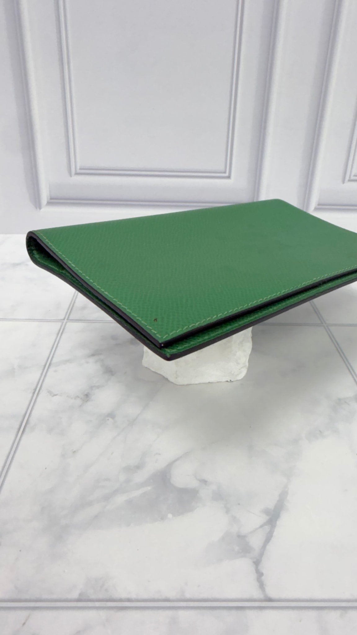 Hermes Green Epsom Leather Agenda Notebook Cover 