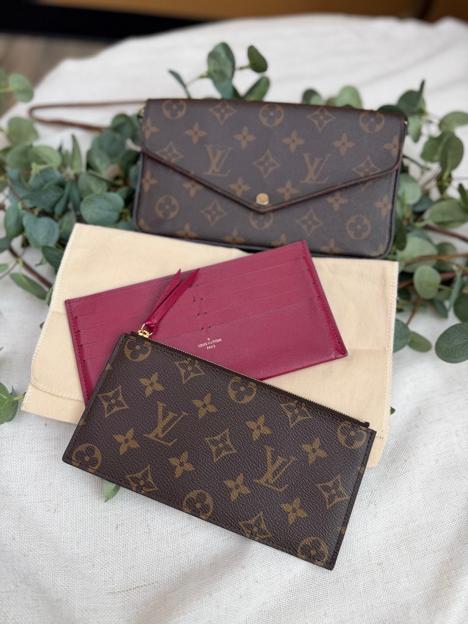 Louis Vuitton Monogram & Fuchsia Felicie Pochette