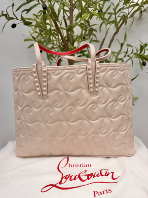 LIKE NEW - Christian Louboutin Beige Nappa Embossed Cabata Tote W/ Matching Pouch