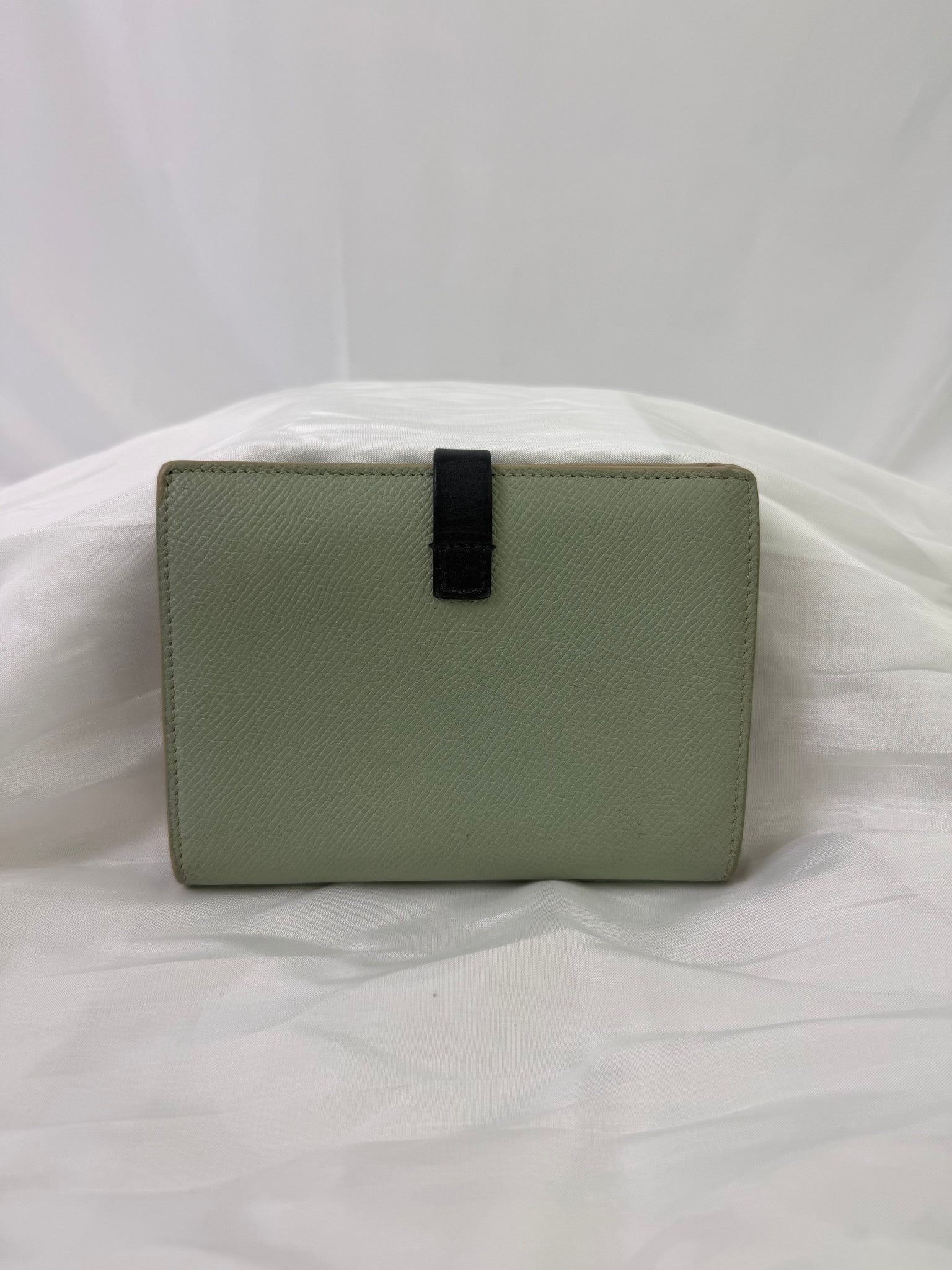 Celine Mint And Navy Leather Medium Strap Wallet