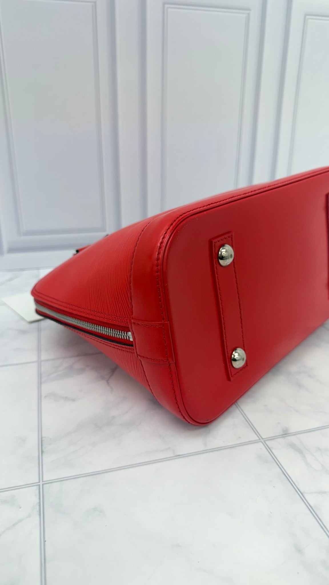 Louis Vuitton Red Epi Leather Alma PM Handbag 