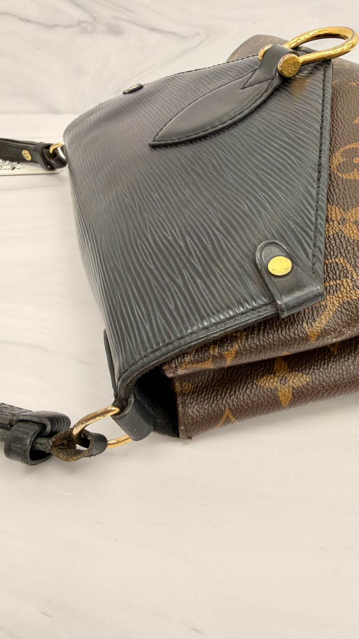 Louis Vuitton Monogram Black Epi Leather Saint Michel Shoulder Bag 