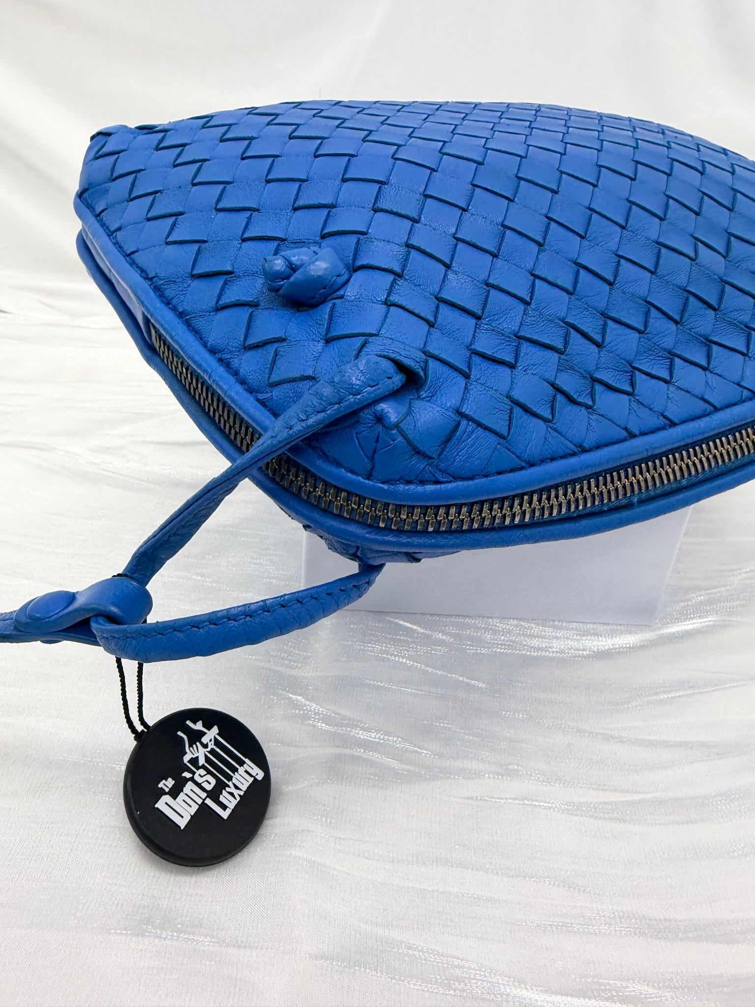 Bottega Veneta Blue Intrecciato Leather Nodini Crossbody 