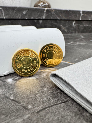 Hermès Gold Clou De Selle Clip-On Earrings