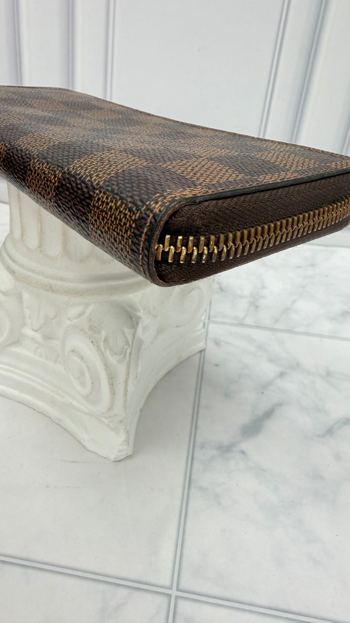 Louis Vuitton Damier Ebene & Pink Clemence Wallet