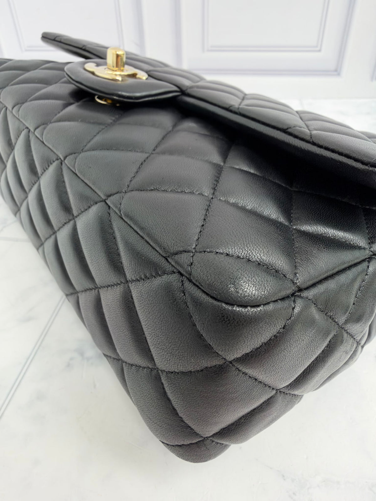 Chanel Black Quited Lambskin Valentine Edition Charms Medium Flap Bag 