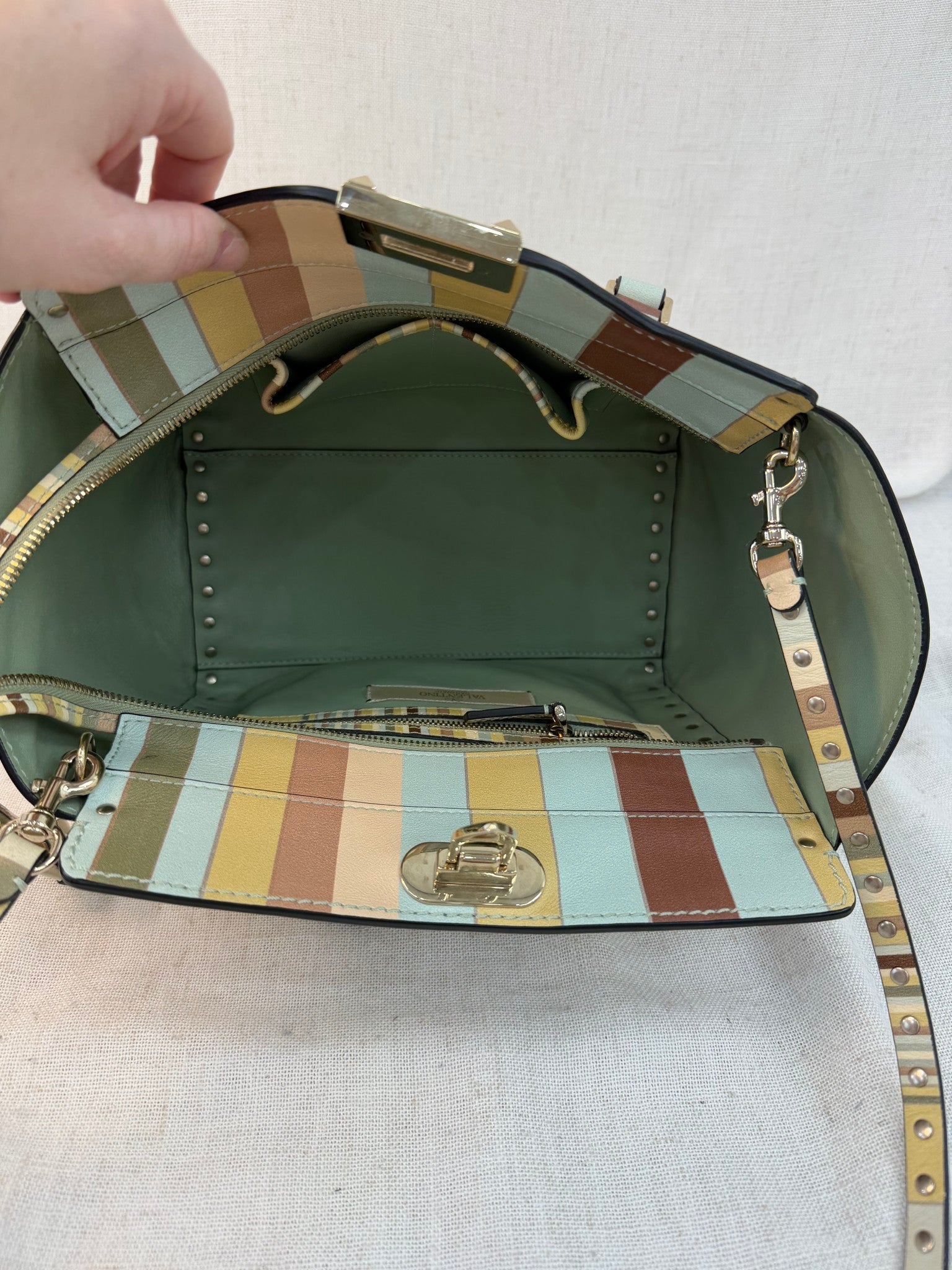 Valentino Multicolor Leather Native 1975 Rockstud Bag