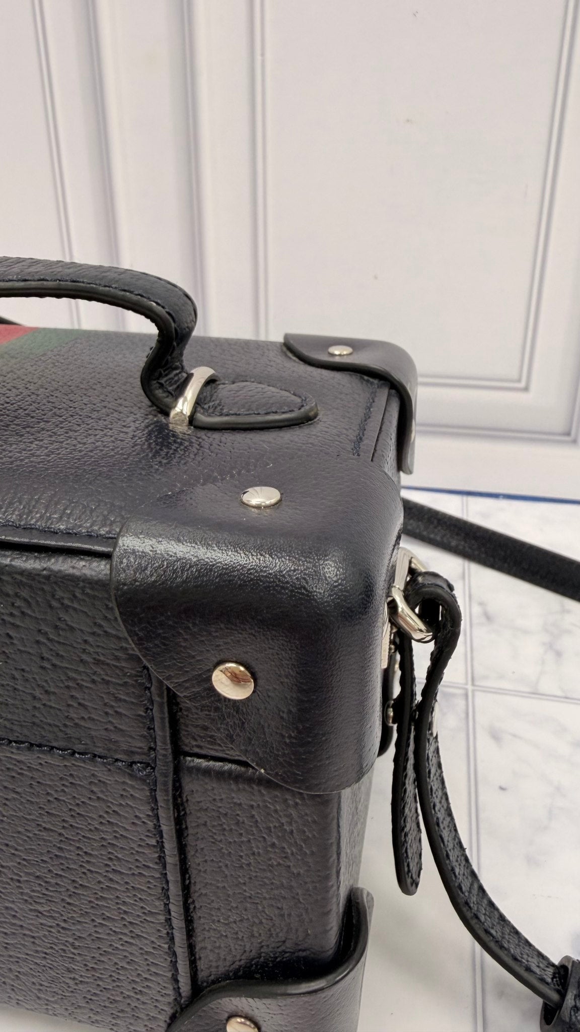 Gucci Navy Calfskin Leather Savory Watch Case 