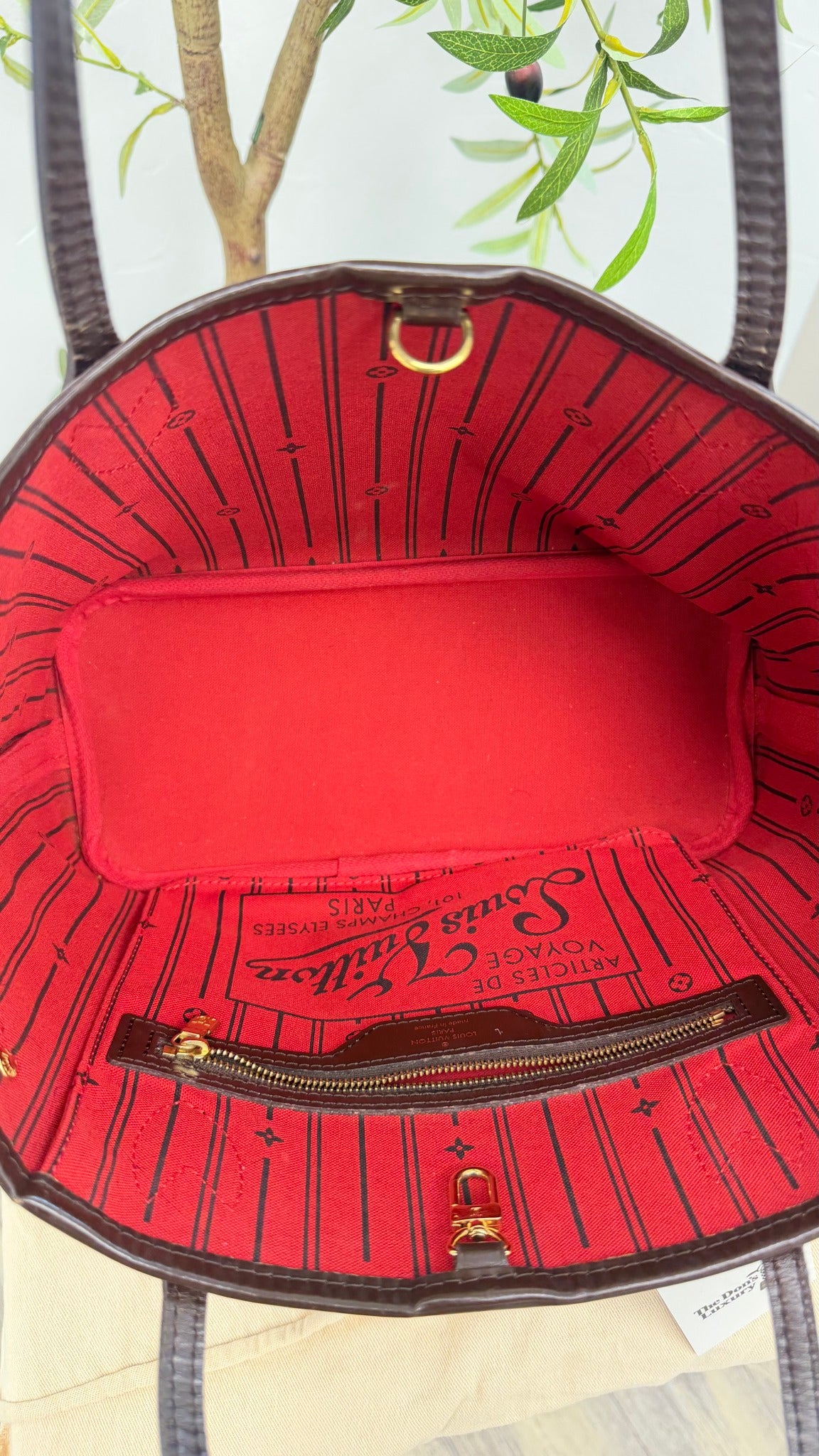Louis Vuitton Damier Ebene Neverfull PM Tote Bag 