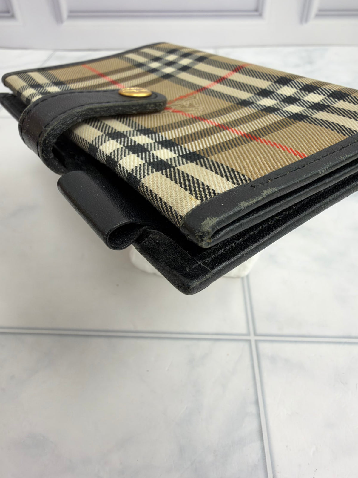 Burberry Check Canvas & Leather Mini Agenda