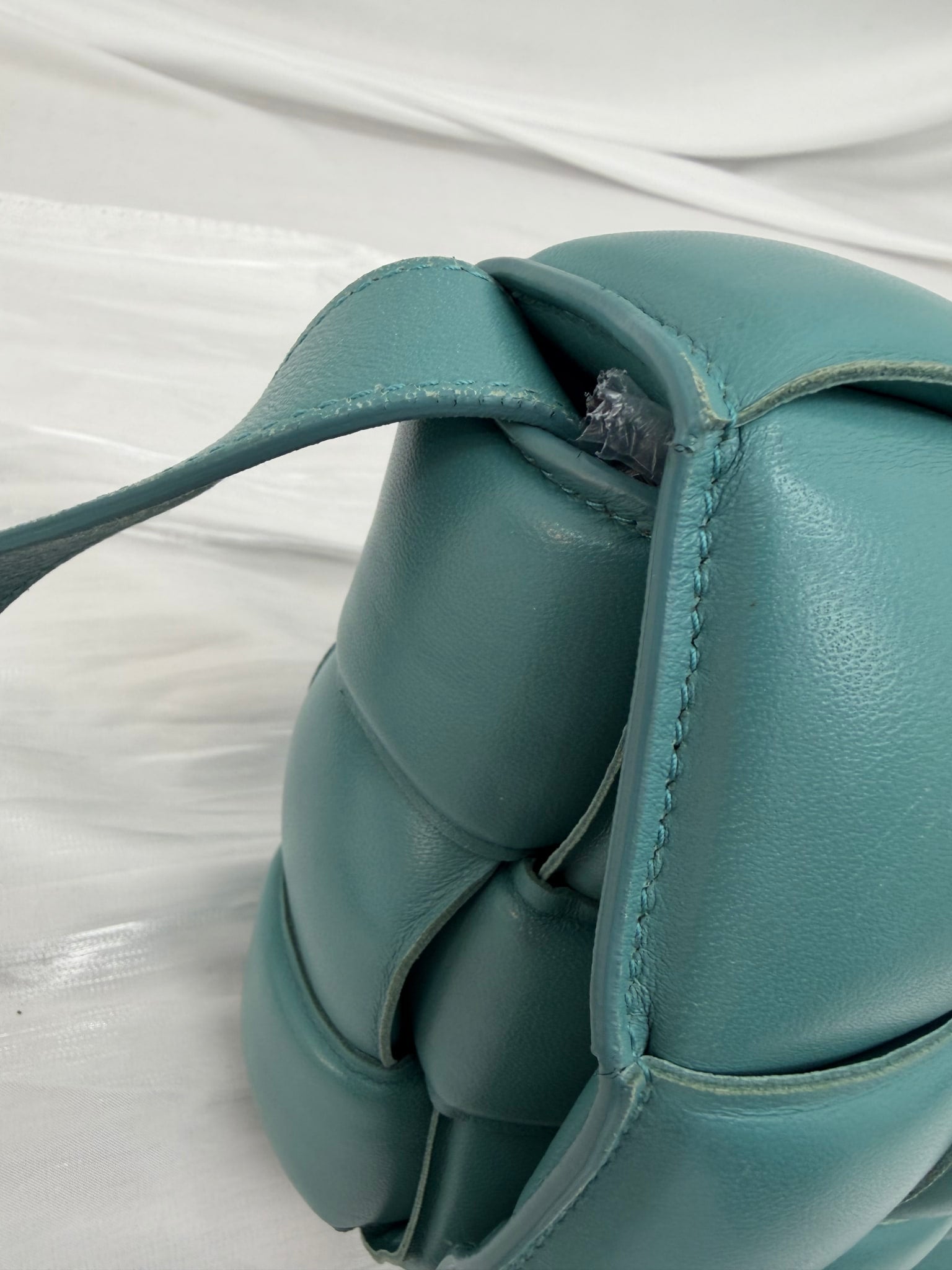 Bottega Veneta Turquoise Padded Leather Cassette Crossbody