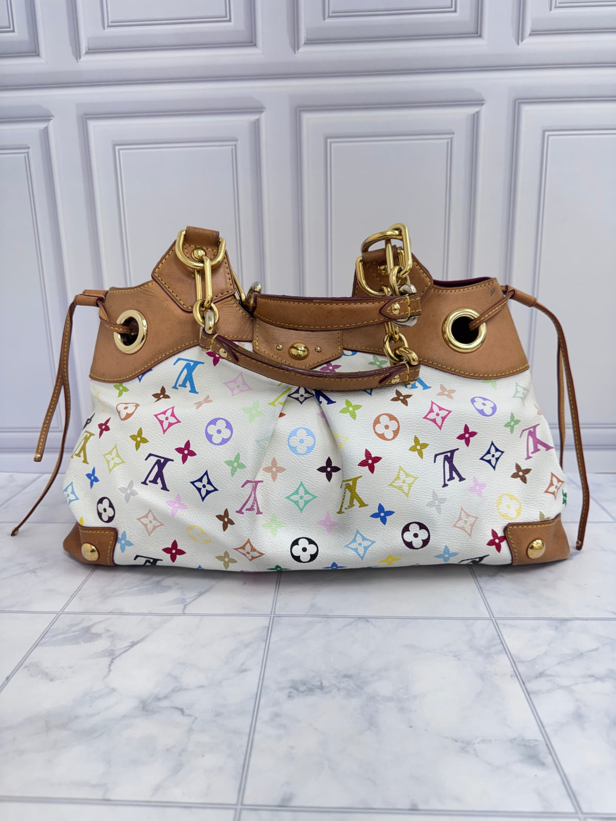 Louis Vuitton White Multicolor Monogram Ursula Bag