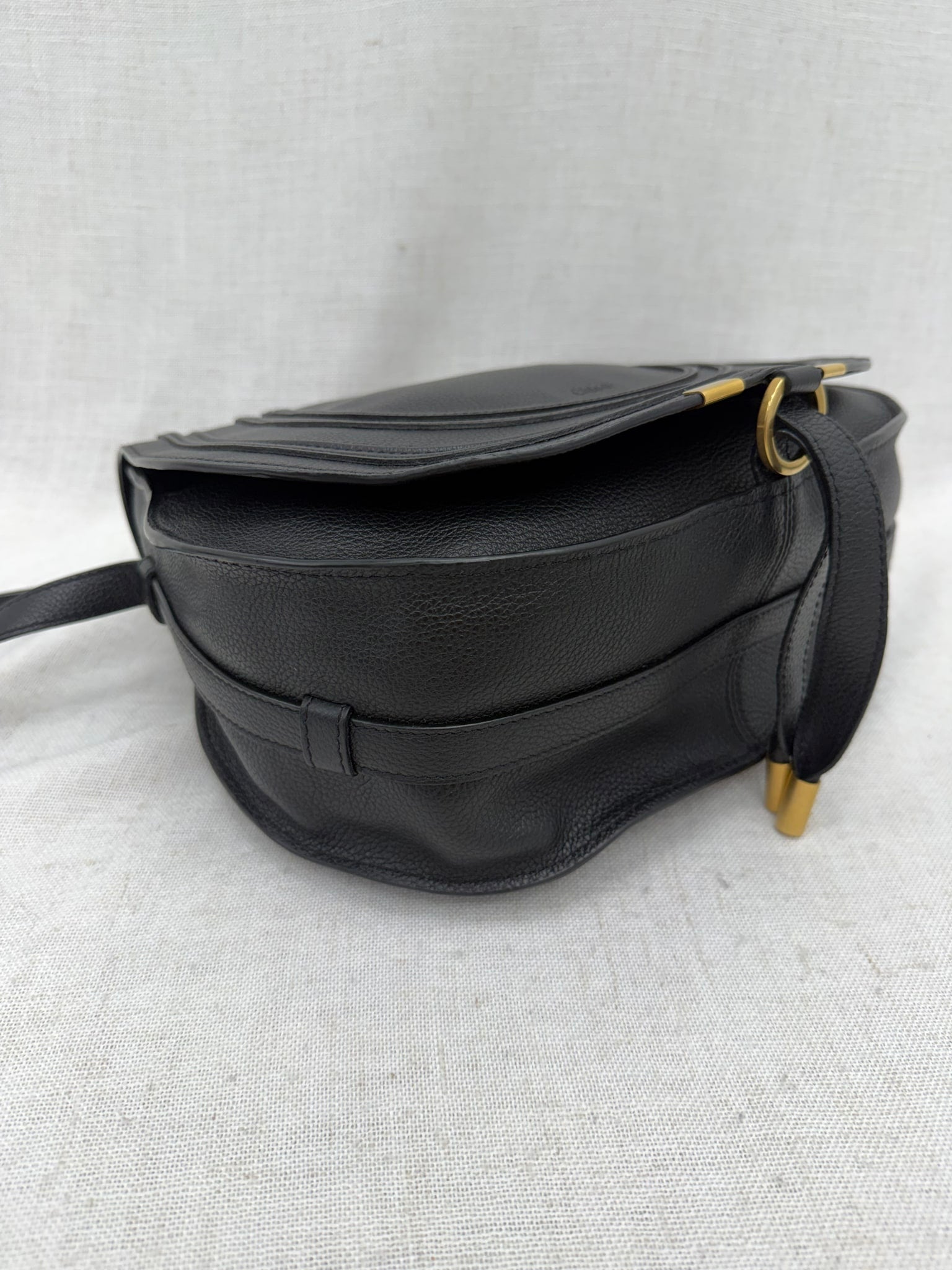 Chloe Black Grained Leather Medium Marcie Bag