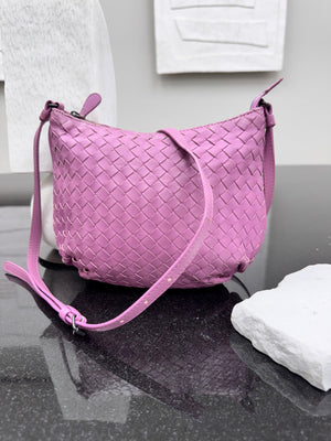 Bottega Veneta Purple Intrecciato Leather Crossbody Bag