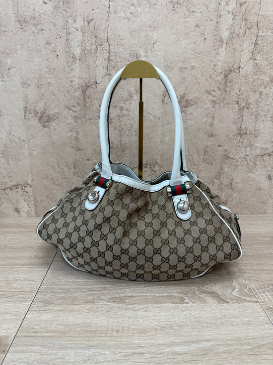 Gucci Beige GG Canvas Match Ball Sherry Line Tote Bag