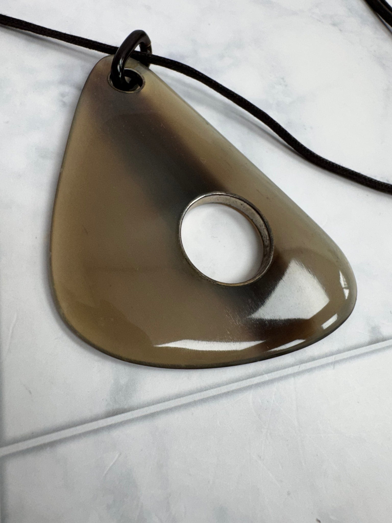 Hermes Brown Buffalo Horn Necklace