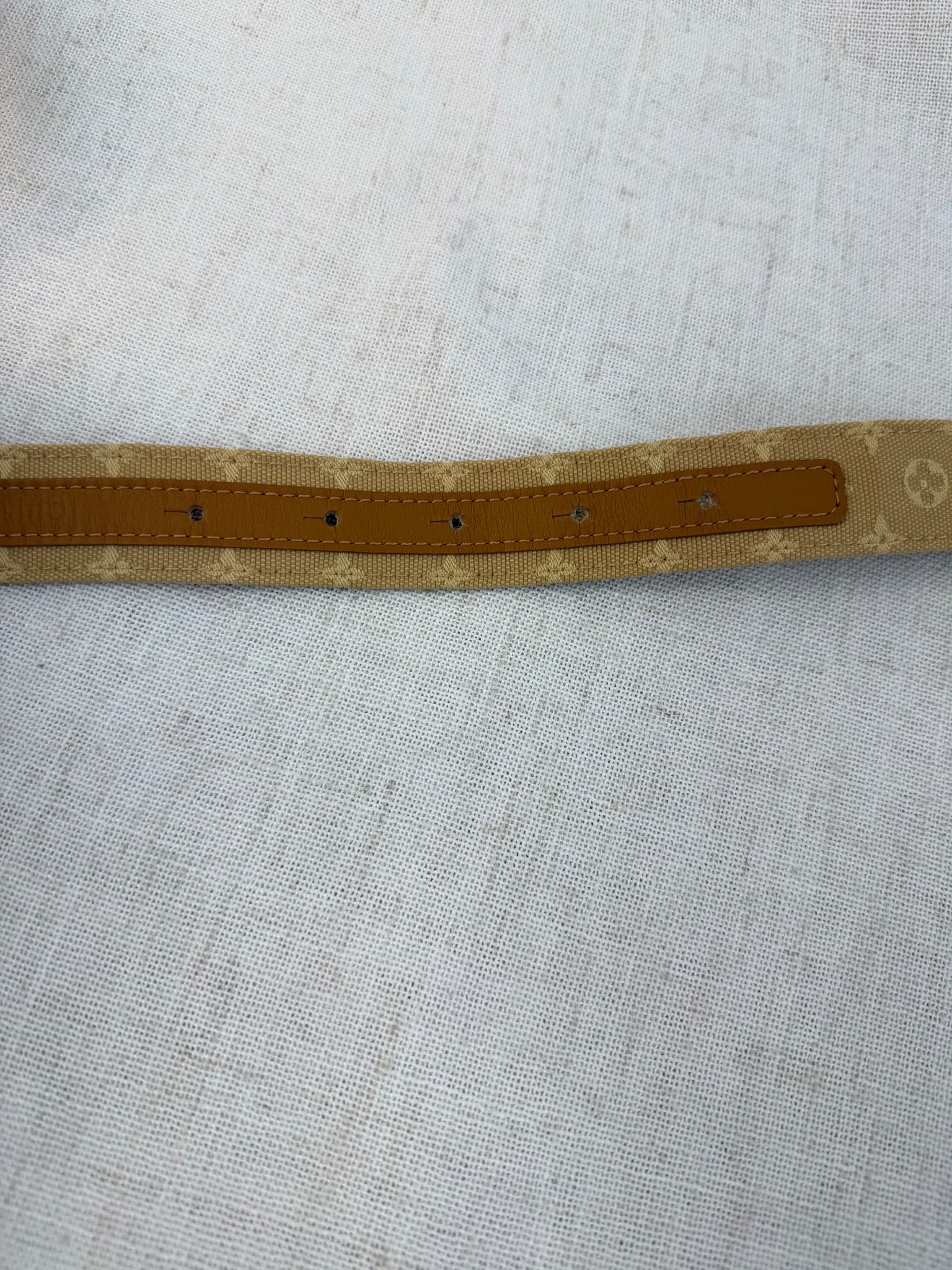Louis Vuitton Tan Canvas Mini Lin Belt