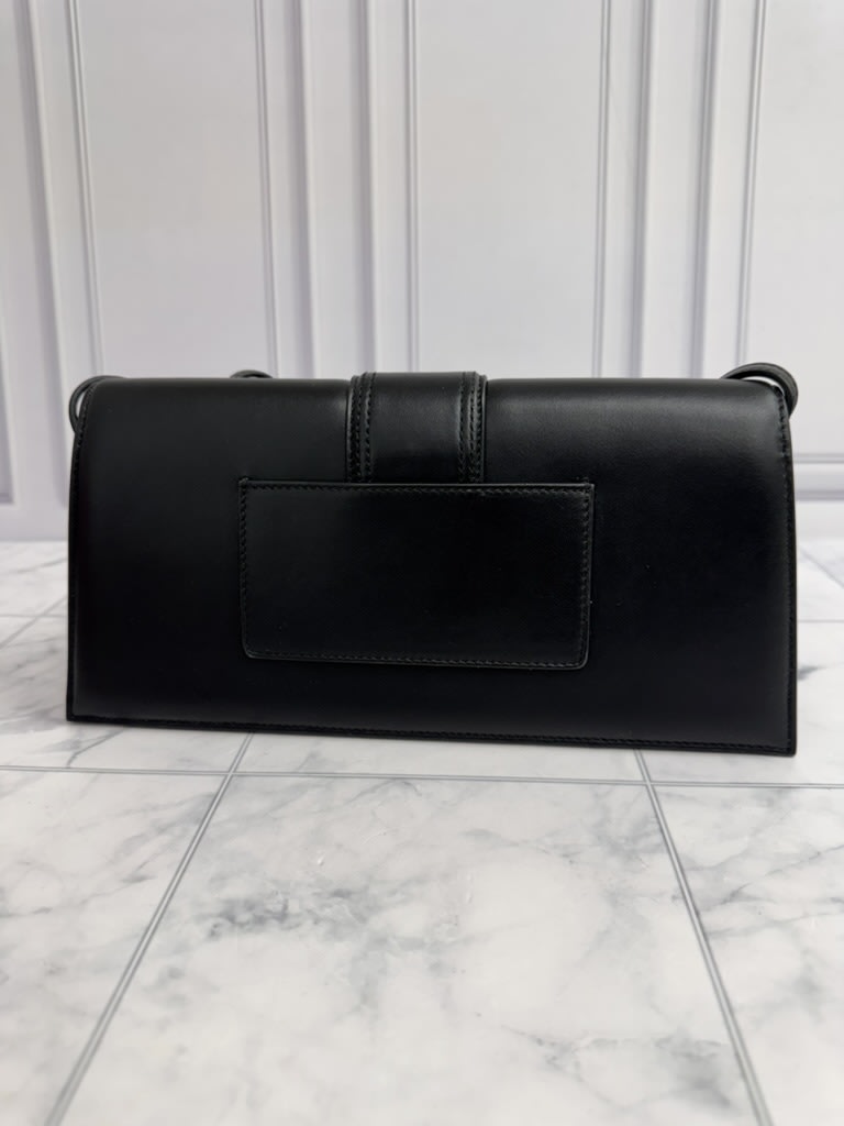 BRAND NEW - Jacquemus Black Leather Le Bambino Long Shoulder Bag