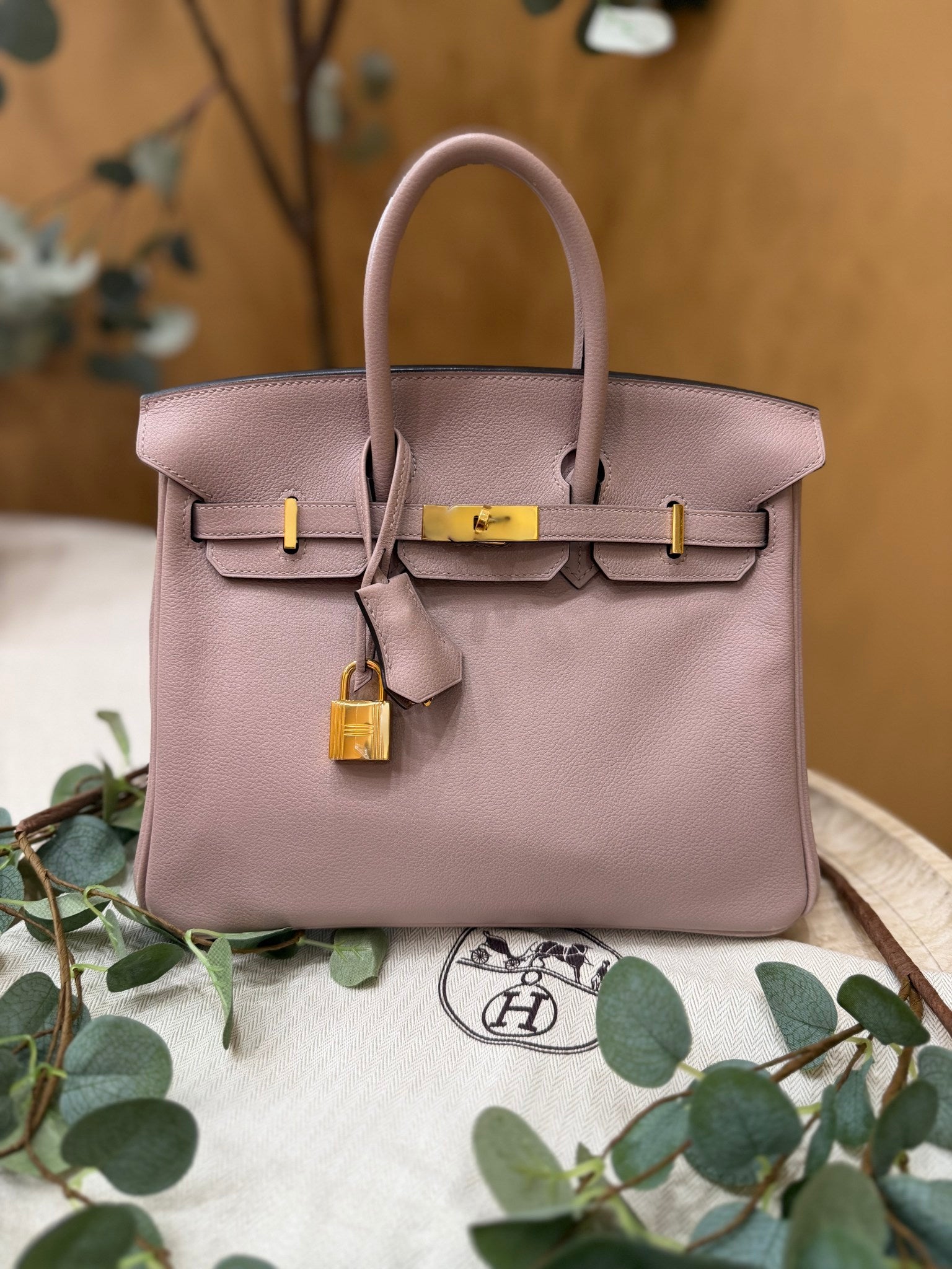 Hermes Glycine Pink Togo Leather Birkin 25 GHW