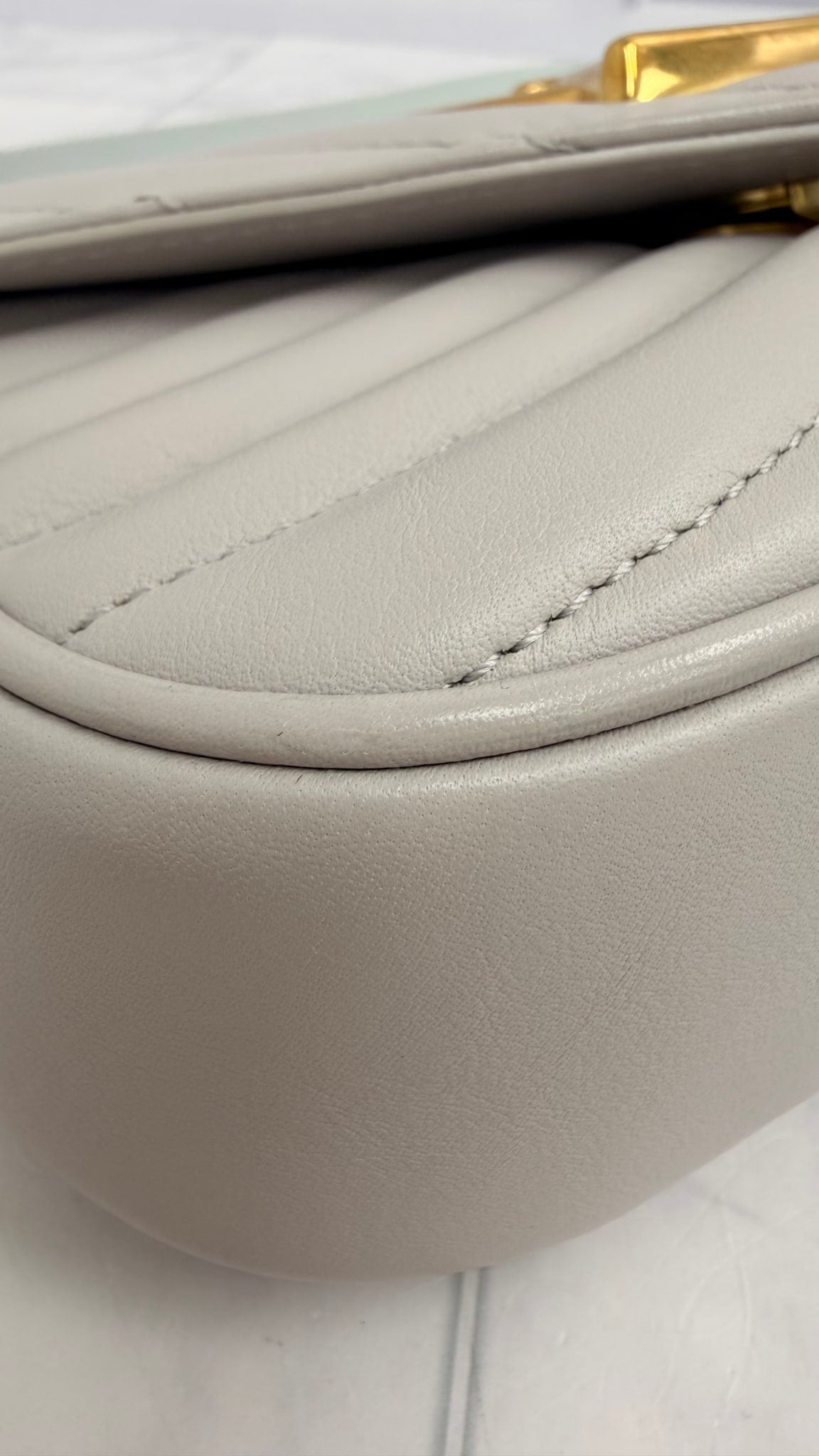 Louis Vuitton Grey Chevron Calfskin New Wave Chain Bag