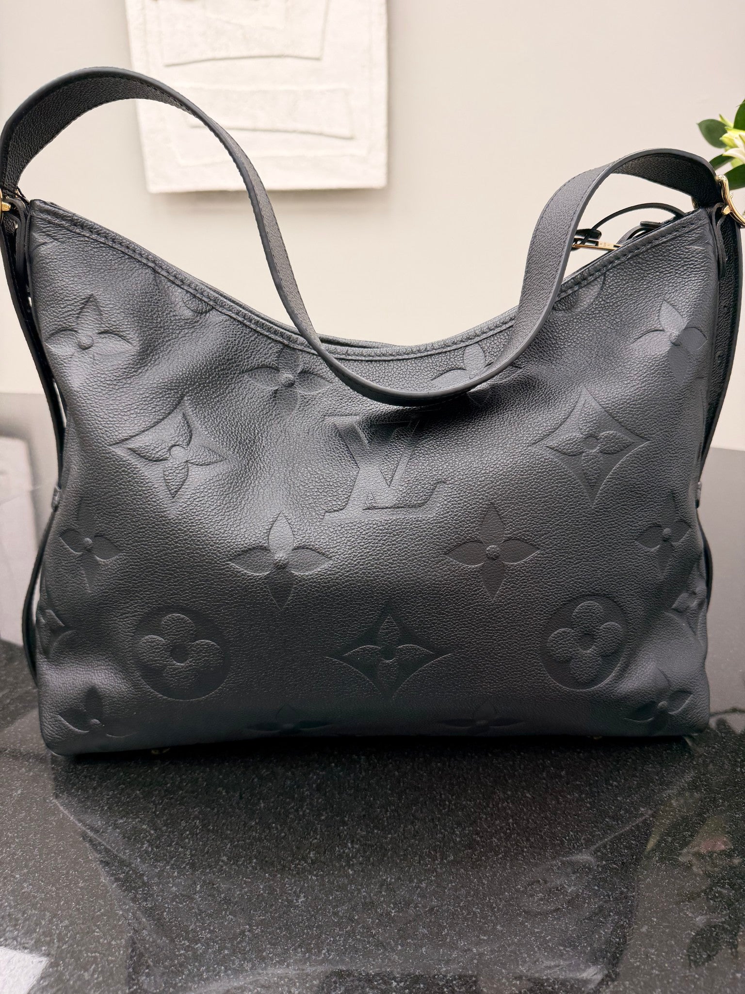Louis Vuitton Black Empreinte Leather Carryall MM 