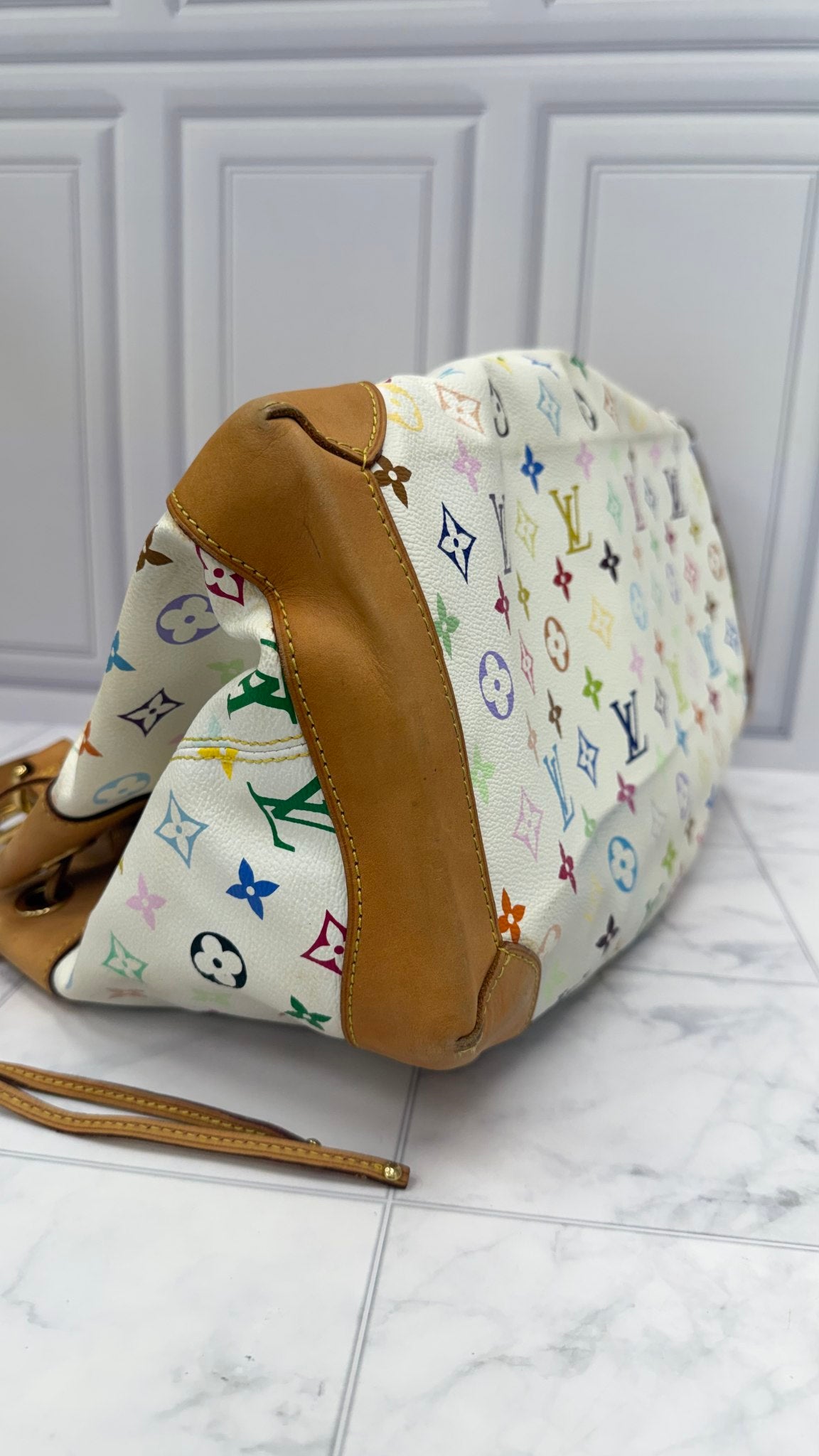 Louis Vuitton White Multicolor Monogram Ursula Handbag