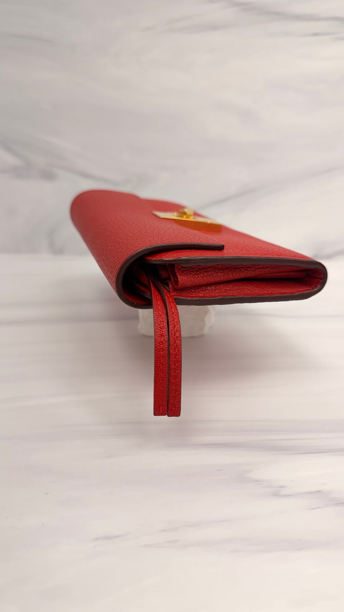 Chloe Red Grained Leather Long Wallet