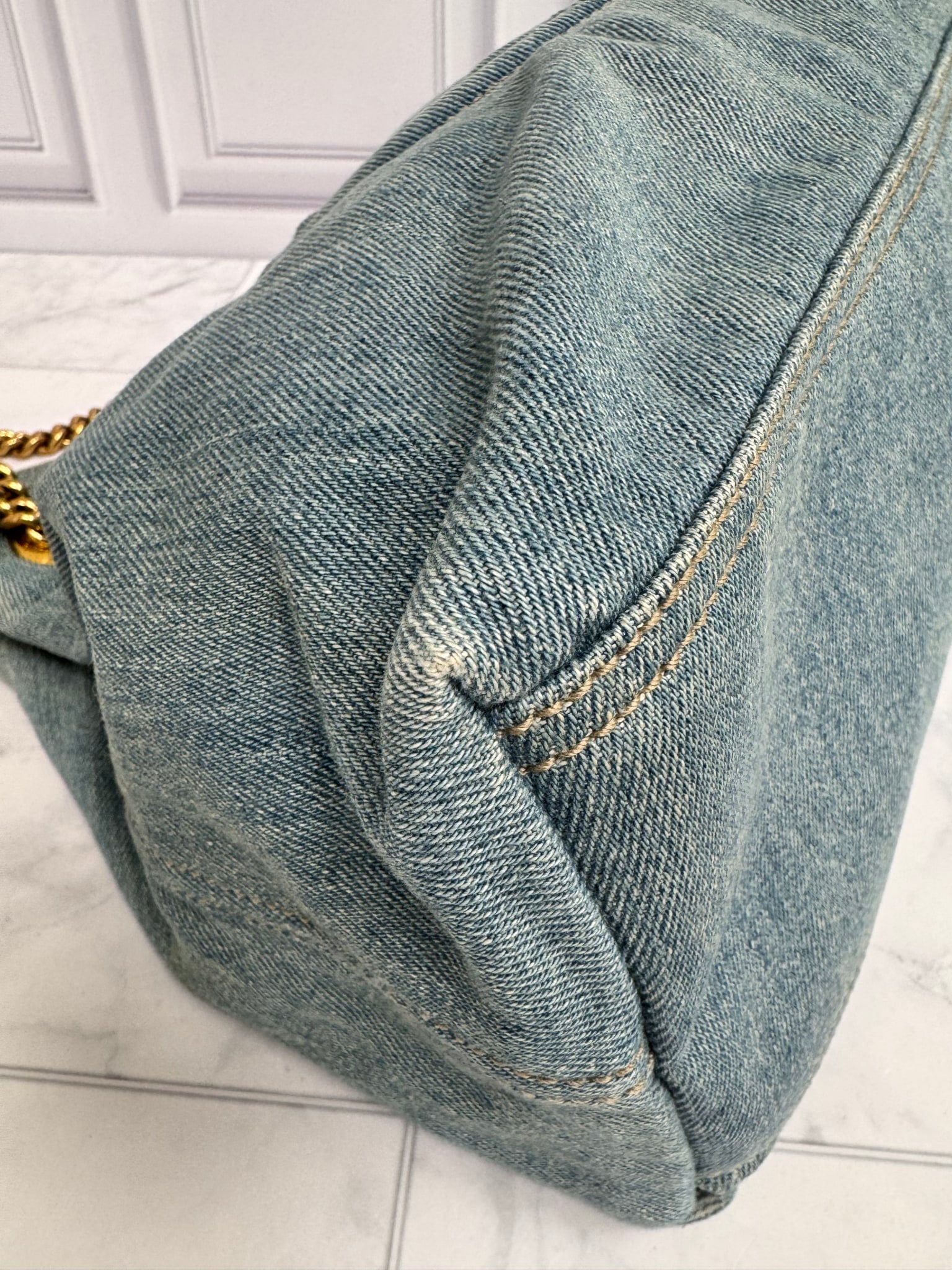 Gucci Blue Denim Medium Soho Tote Bag