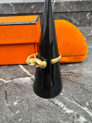 Hermes Gold Cheval Horse Head Ring